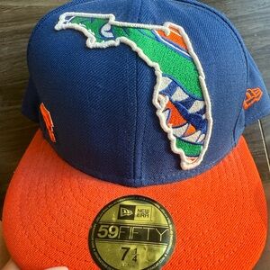 New Era Blue and Orange University of Florida Fitted Hat - 7 1/4